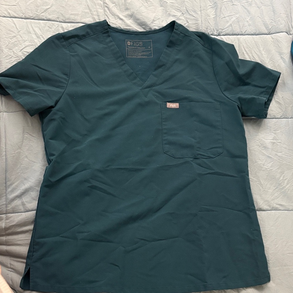 Figs Caribbean blue V-Neck Scrub Top